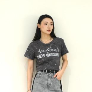 显瘦气质52D3XS1161 MRS ZORA佐拉2025新款 灰色短袖 女棉质薄款