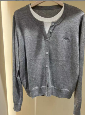 MRS ZORA佐拉秋季新款假两件针织衫气质百搭灰色53BZZ1146