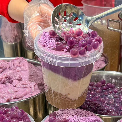 网红芋泥波波桶冰粉打包盒冰粉碗