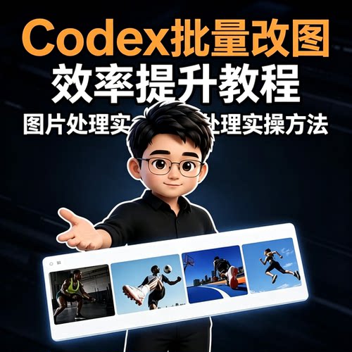 Codex 批量改图教程资料包图片处理效率提升实操教学配套素材资料