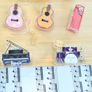 透明乐器图案谱夹子创意钢琴小提琴吉他古筝高颜值曲谱文件书夹子