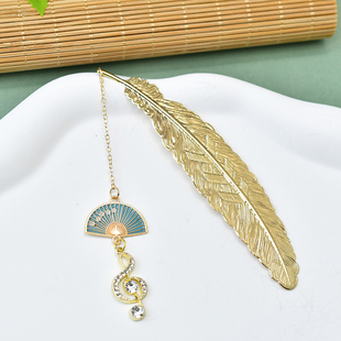 高音谱号金属羽毛书签古典中国风音符琴行艺校纪念品小礼物奖品