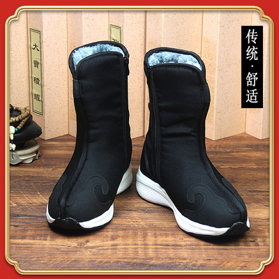 冬季加绒加厚道士鞋云勾鞋