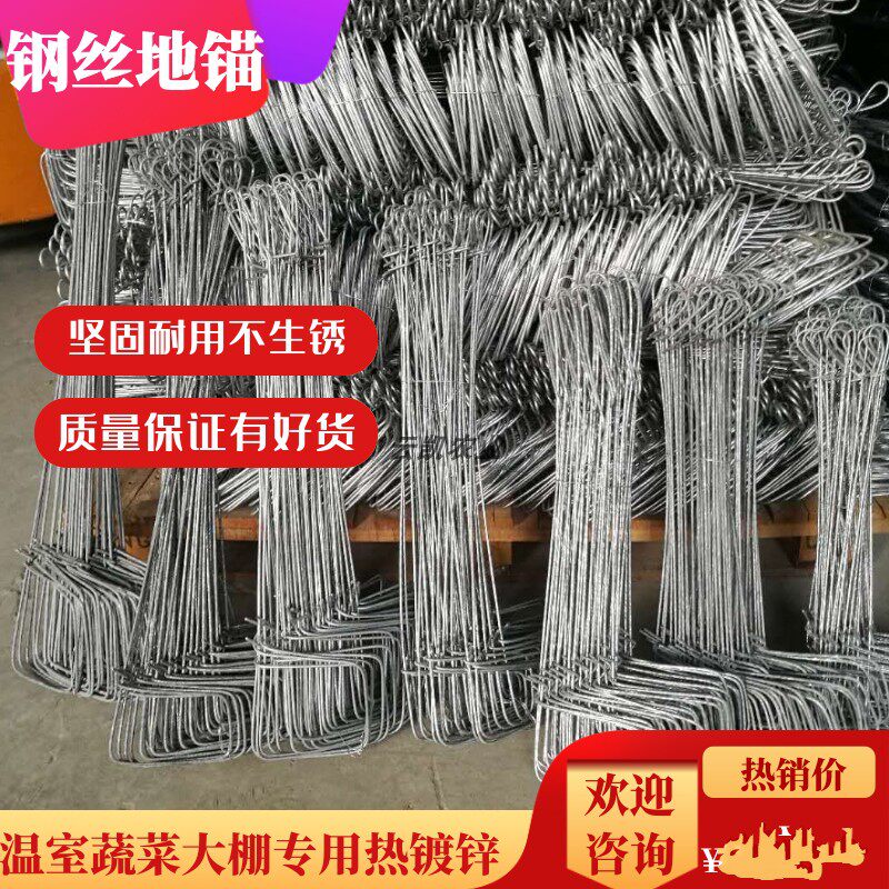 大棚用地锚热镀锌防锈大棚配件钢丝地毛拉线农用地钩拉线地锚地桩