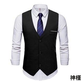 春秋韩版 西装 马甲男男士 英伦西服背心休闲职业马夹伴郎新郎 潮修身