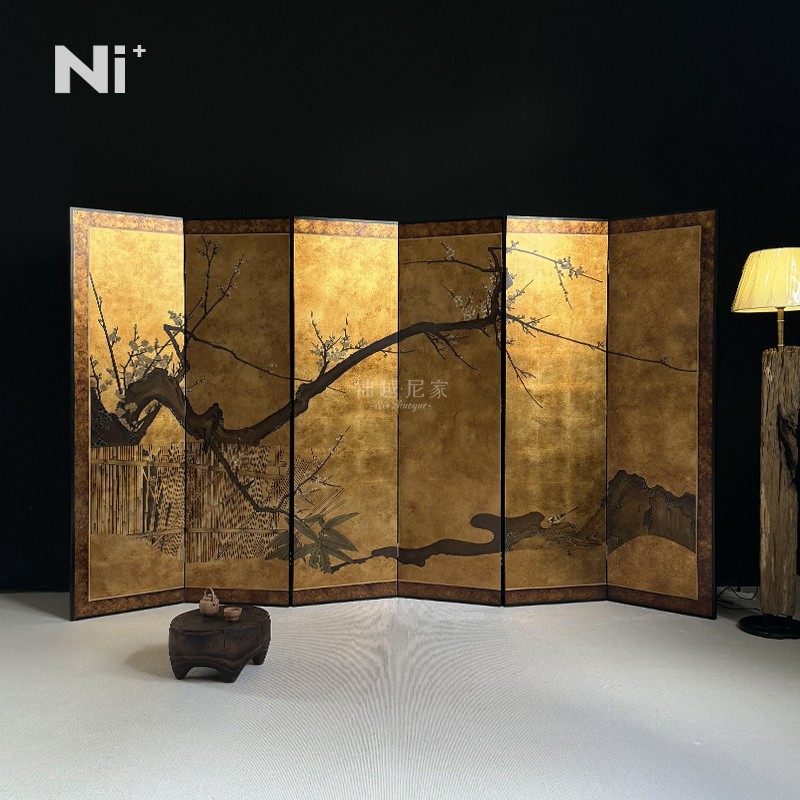 Ni+尼家古典中式入户屏风梅花隔断客厅遮挡酒店民宿装饰禅意折屏,住宅家具,折屏,淘宝优惠券,粉丝福利购,淘宝优惠卷