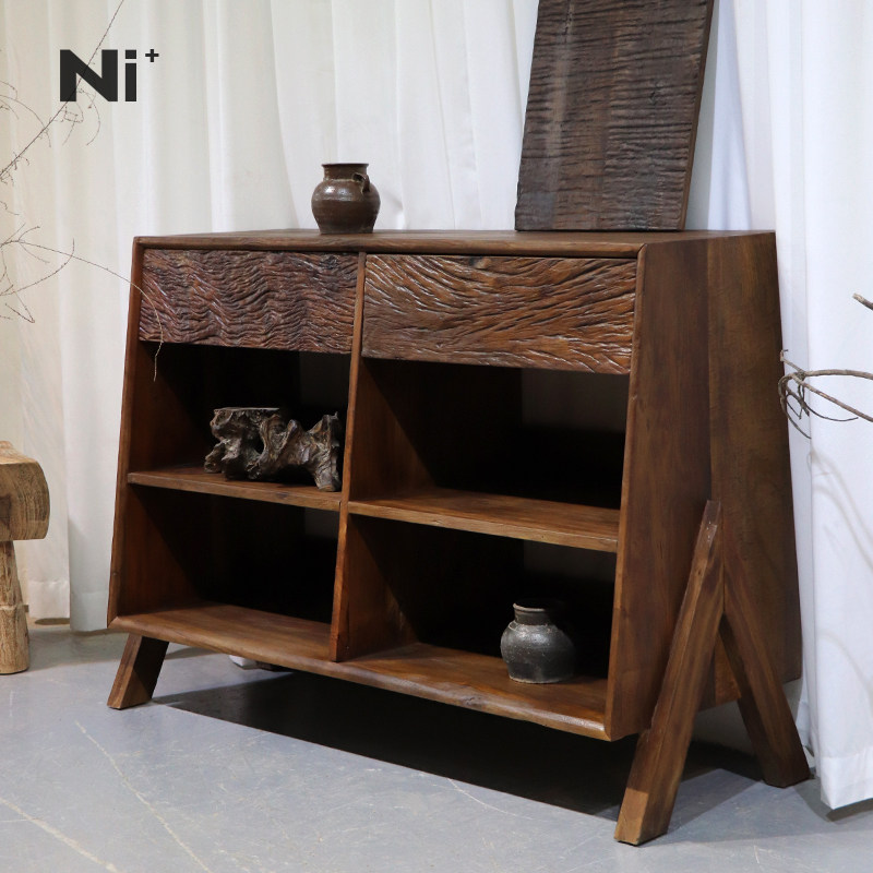 Ni+尼家侘寂风实木餐边柜中古边柜简约民宿柜子入户玄关柜茶水柜