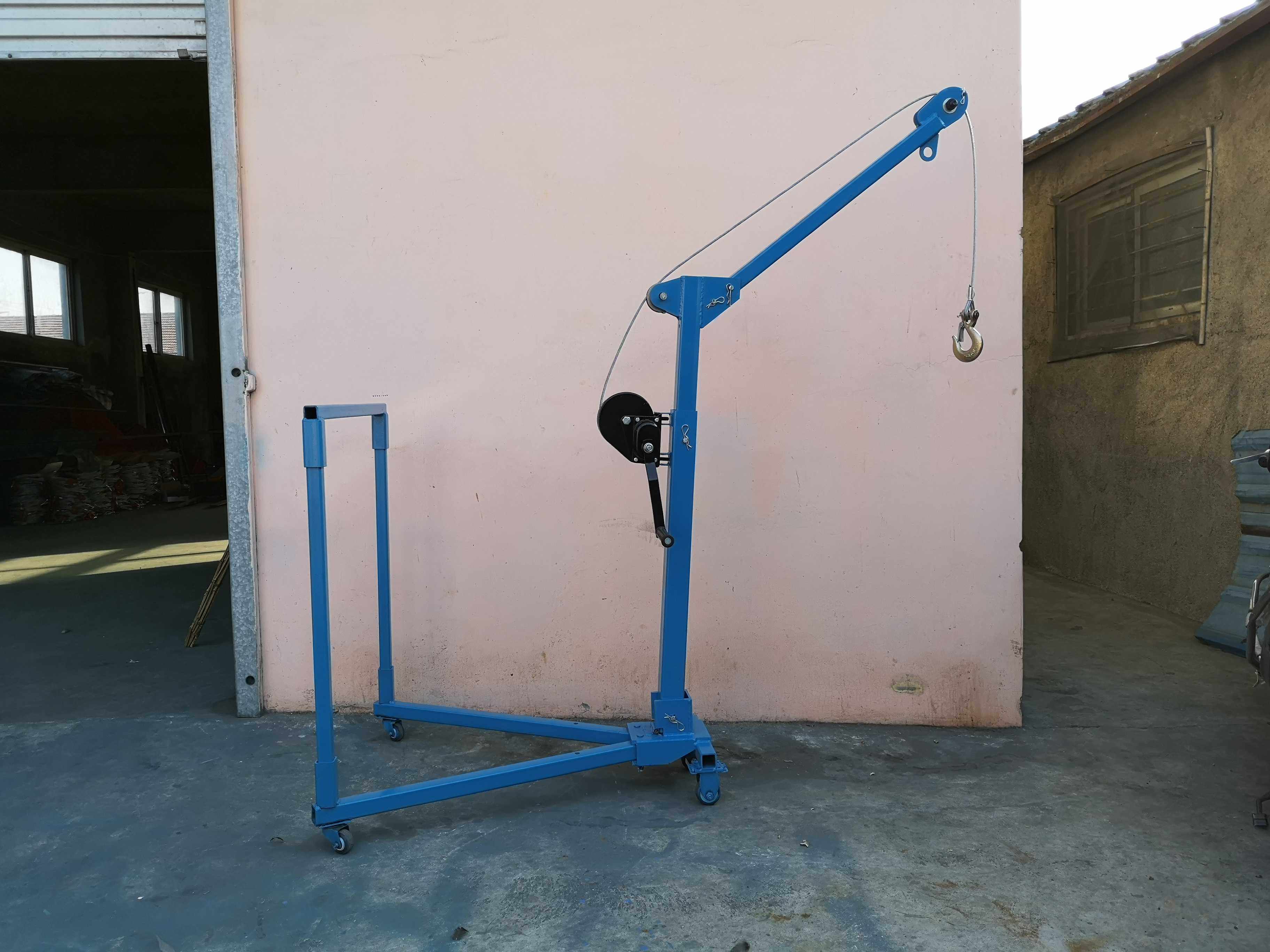 手摇运行简易式可移动小吊车空调室外机安装模具吊装机加工件吊装