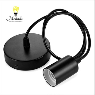 E27螺口灯头灯座带线塑料灯头复古灯泡吊线创意餐厅diy吊灯线灯杯