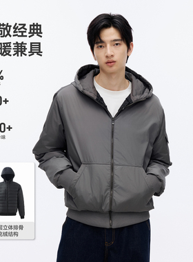 RESTICK 800蓬95鹅绒 Mo*cler同源 连帽轻薄羽绒服男冬季飞行夹克