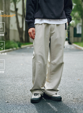 RESTICK 抗寒保暖加绒裤秋冬加厚直筒休闲工装长裤男户外防风防水