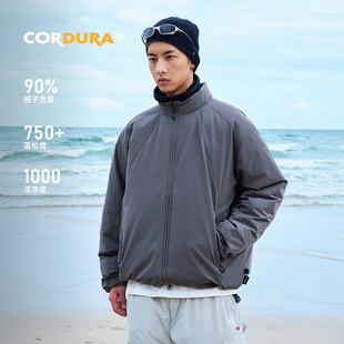 RESTICK「班班DW」90白鹅绒CORDURA极简立领羽绒服夹克外套男冬季