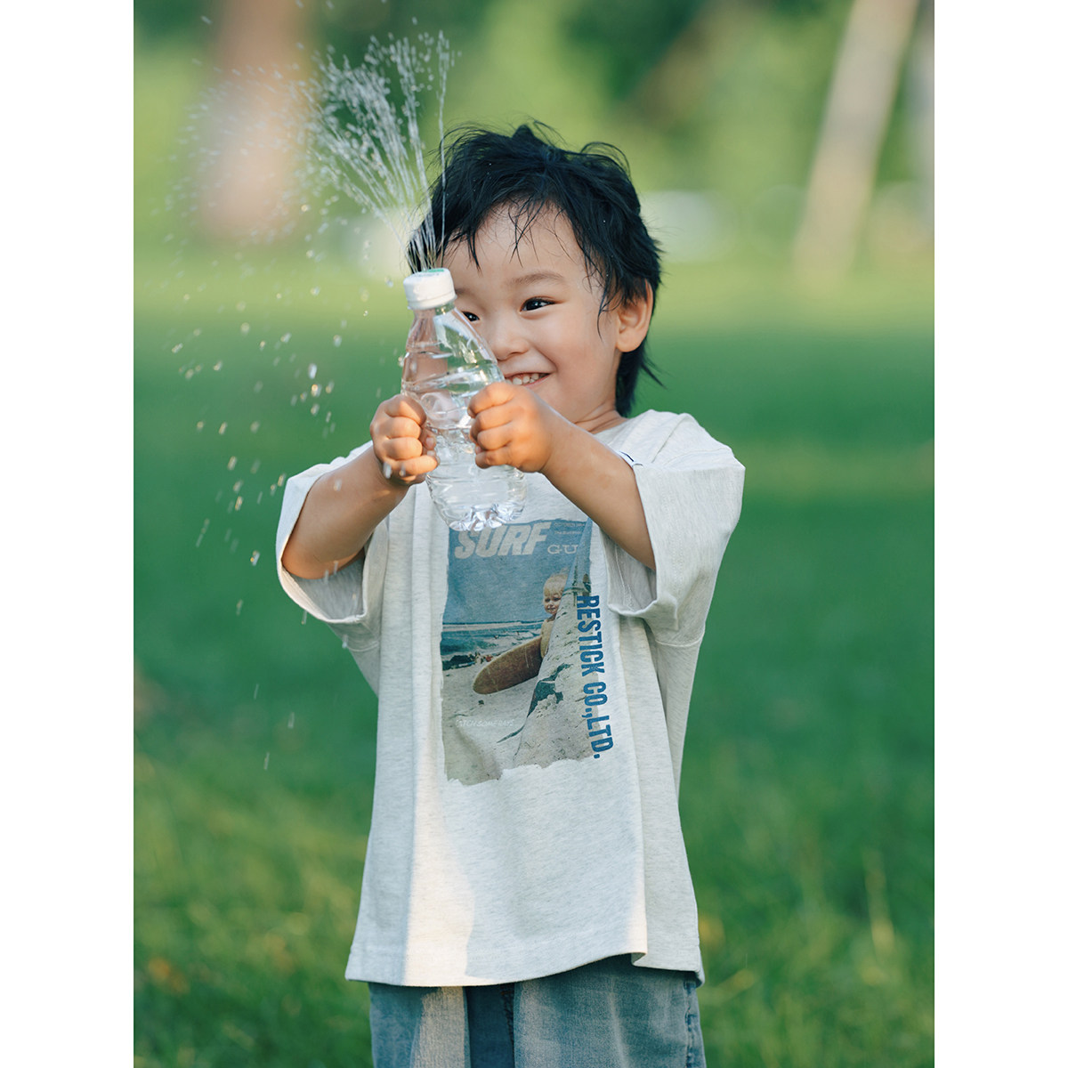 RESTICK 24SS限定“心有萌虎"美式复古数码印花T恤童装短袖亲子装,童装/婴儿装/亲子装,T恤,淘宝优惠券,粉丝福利购,淘宝优惠卷