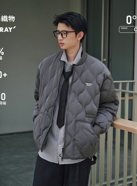 RESTICK 700FP金属尼龙菱形格轻薄羽绒服内胆男冬季保暖夹克外套
