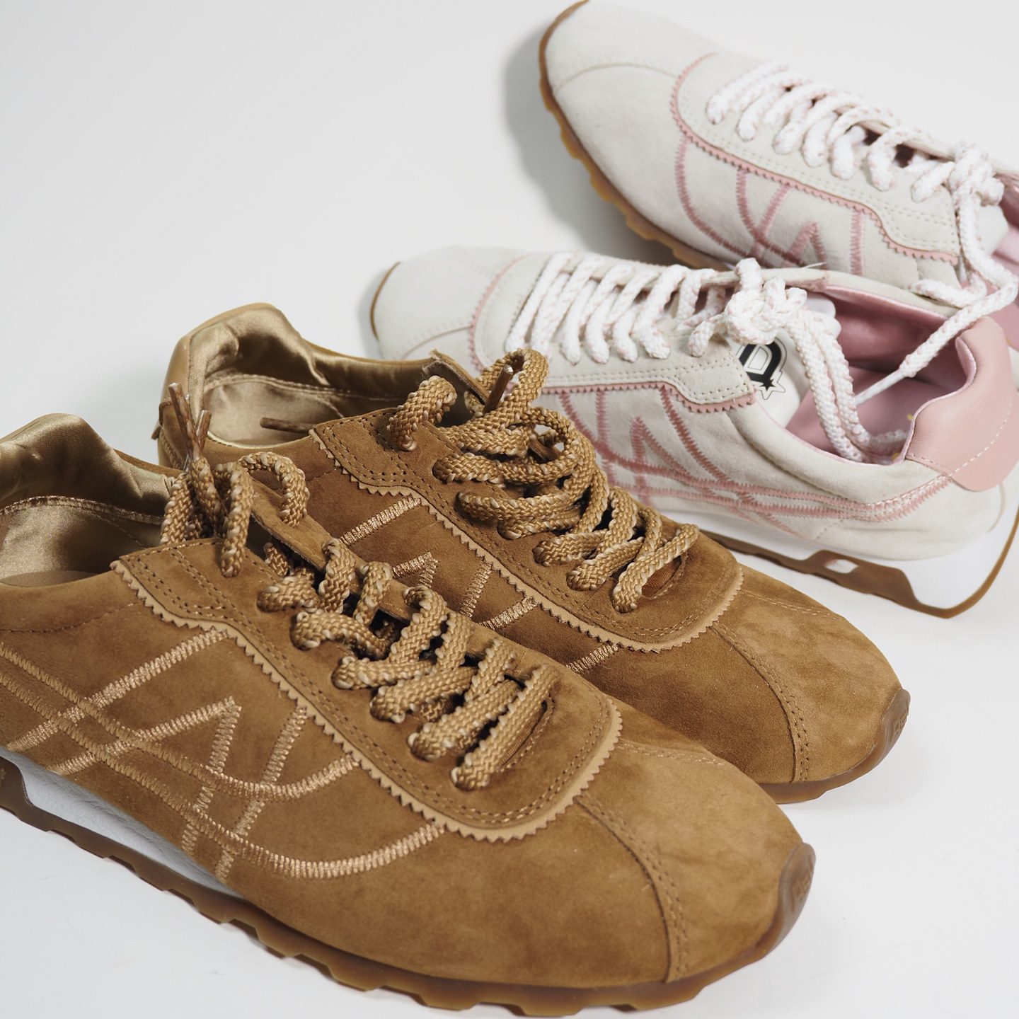 外贸鞋38码羊绒皮真皮美拉德棕系带轻薄平底运动休闲鞋德训鞋