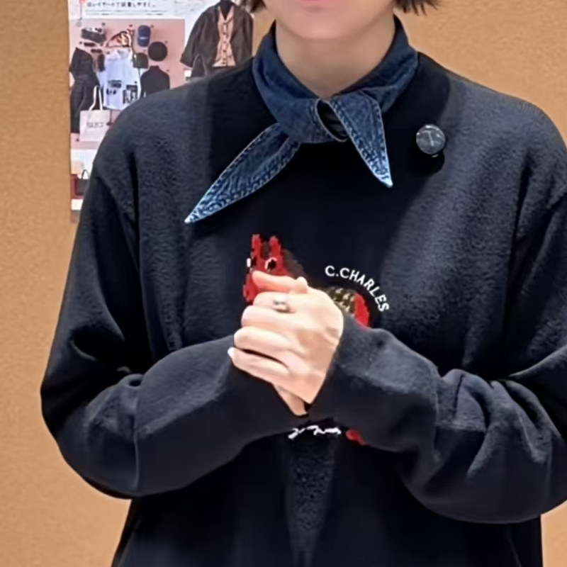 柜！定制高品质复古全棉叠穿马甲背心衬衣无袖女假领子女牛仔系带