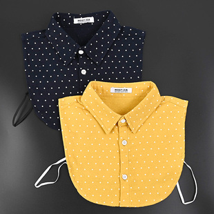 原创满天星假领磨毛棉姜黄假领子成人女衬衫领衣领男童儿童女领子