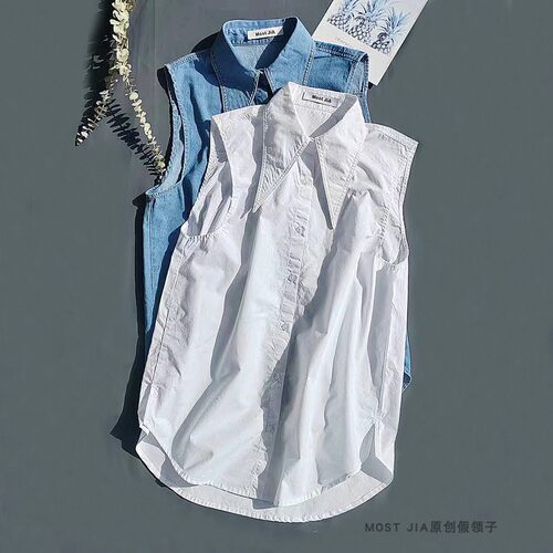 无袖全棉衬衣MOSTJIA休闲开衫