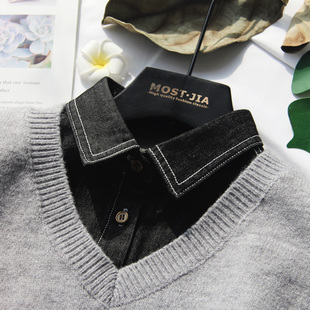 饰领 领假领领子毛衣领装 2025年新款 秋冬牛仔假领子男衬衣领女衬衫