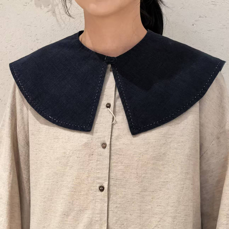 新款麻棉披肩假领子衬衫领假衣领