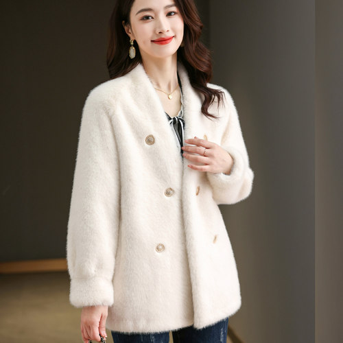 千元品质高端水貂绒皮毛一体外套