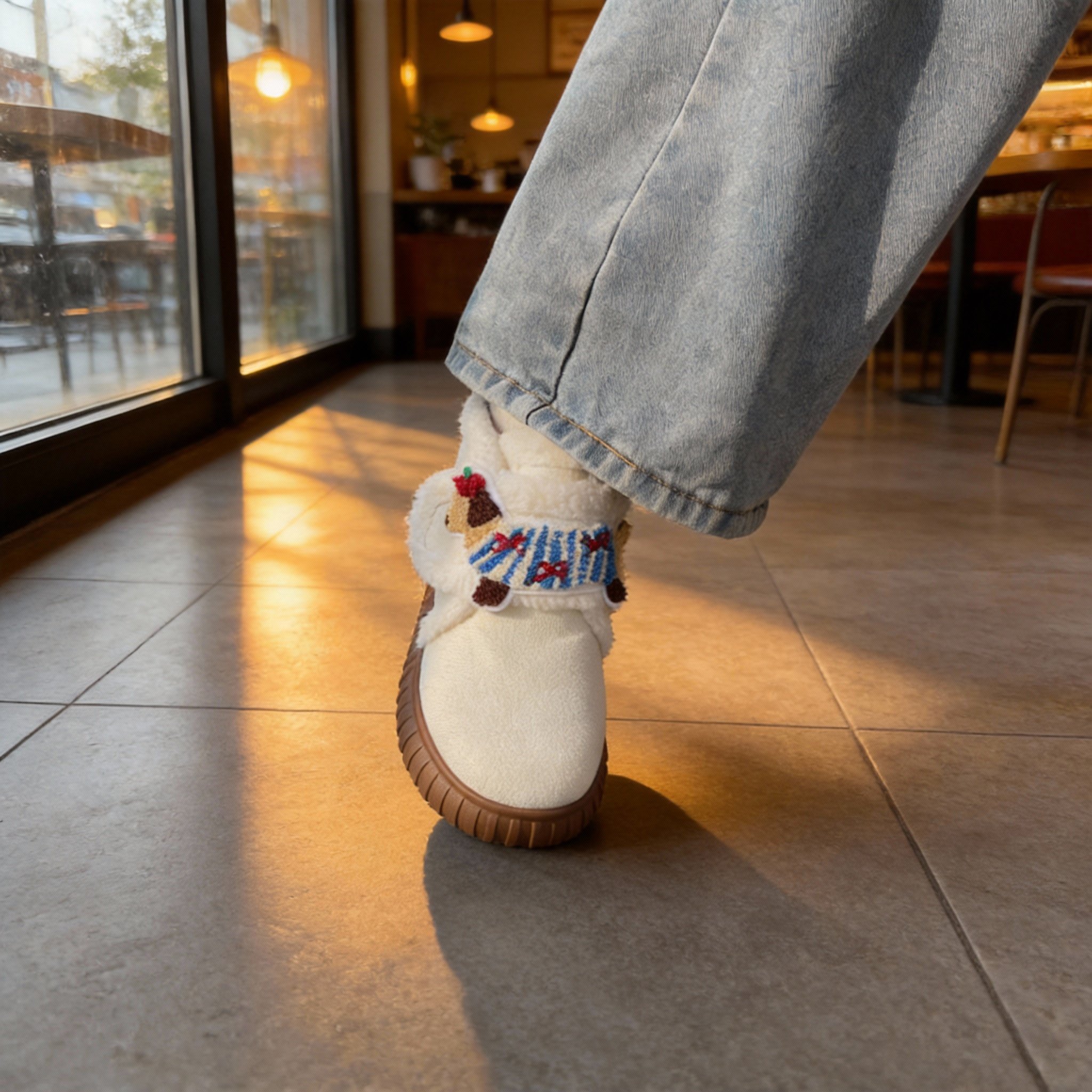 可爱趣味白色百搭厚底保暖时尚雪地靴2025冬季新款加绒短筒棉鞋女,女鞋,时尚雪地靴,淘宝优惠券,粉丝福利购,淘宝优惠卷