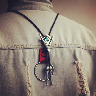 复古 TIE韩版 原创设计 未来之光三角机械感魅惑眼波洛领带BOLO