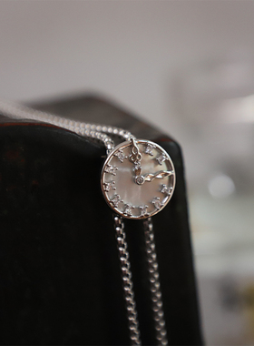 冷色调 复古贝母时钟波洛领带男女小清新钢链皮绳BOLO TIE小众款