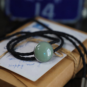 清冷系 复古东陵玉简约波洛领带仿羊皮手感波洛领带西部BOLO TIE