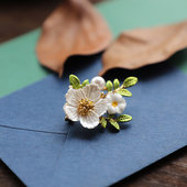 衬衫 小清新复古仿贝壳花胸针女 裙子领针扣 文艺风韩版 清泉小花朵