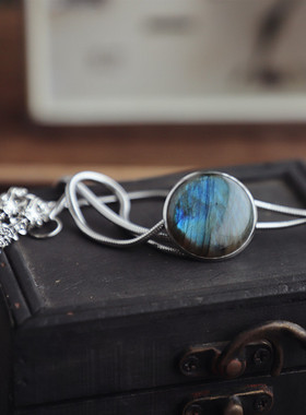 定制月光爱人复古美式印弟安月光石拉长石波洛领带男BOLO西部牛仔