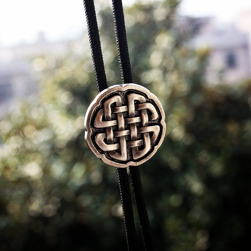 男士中国结 复古银色波洛领带 日本bolo tie复古休闲个性韩版牛皮