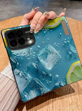 适用小米Mixfold4手机壳Mixfold3翻盖皮套Mixfold2商务24o72PX77C防摔仿皮彩绘插画新款时尚个性创意保护套潮