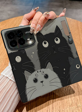 适用小米Mixfold4手机壳Mixfold3翻盖皮套Mixfold2商务小迷mixf0ld2插画个性彩绘创意仿皮保护套时尚防摔新款