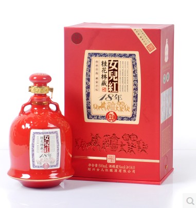 女儿红绍兴黄酒十八年陈桂花林藏 富贵礼品酒礼盒装500ml全国包邮