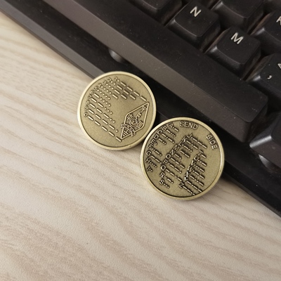 黄铜 CW训练币 莫尔斯电码训练币 业余无线电摩尔斯 电报电键练习