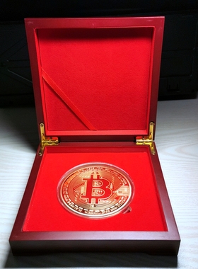 镀金铜章 Bitcoin 24K金币BTC世界钱币 比特礼盒大铜章纪念币硬币