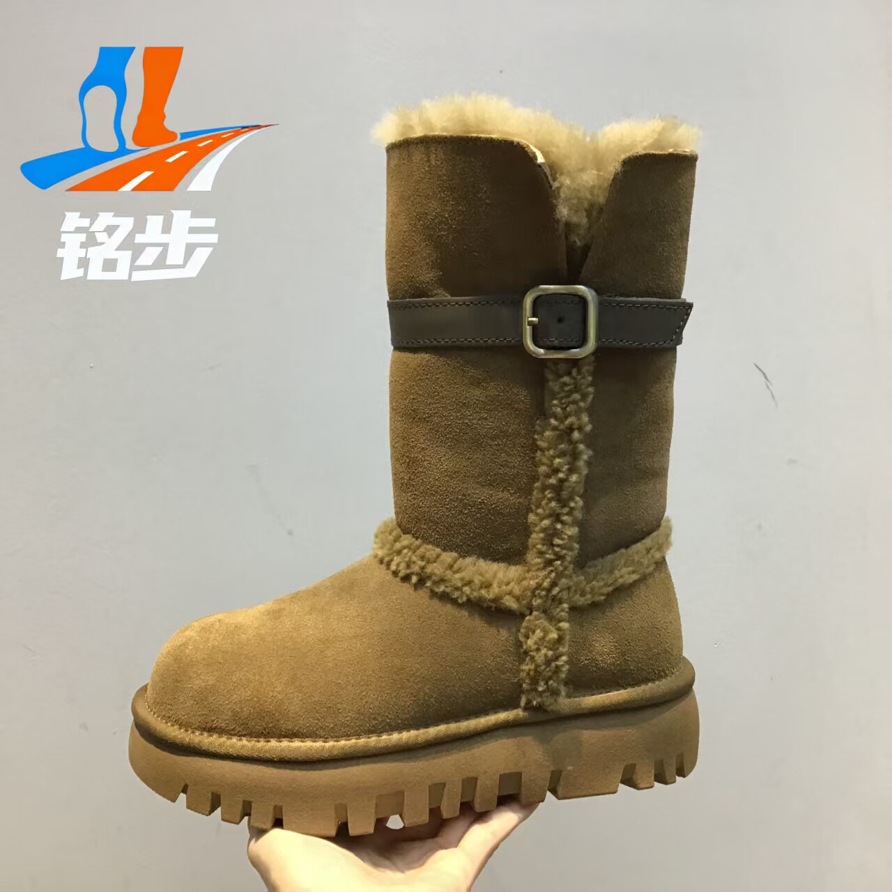 防寒雪地靴女中筒羊毛靴