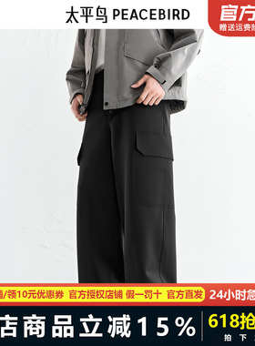 【商场同款】太平鸟男装 男士休闲裤合体时尚潮流阔腿裤B1GLF4215