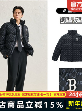 太平鸟男装面包服男女同款冬老花宽松情侣羽绒服外套BAACE4134