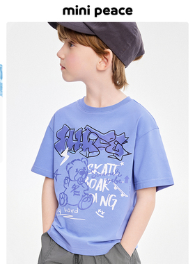 [凉感抑菌]MINIPEACE太平鸟童装男童潮酷短袖T恤儿童夏装上衣新款