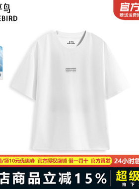 太平鸟男装后背印花短袖T恤夏新款圆领体恤B2CNF2176