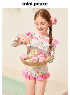 [抗氯高弹]MINIPEACE太平鸟童装女童泳装儿童夏出行宝宝连体泳衣
