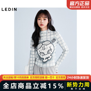 半开门襟长袖 乐町商场同款 T恤格纹C2CPF2125 奇先生妙小姐联名