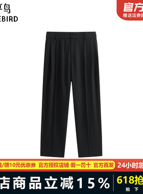 【商场同款】太平鸟男装 2025年夏季新款黑色垂感休闲裤B1GBF2244