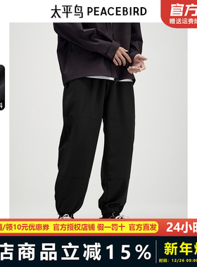 太平鸟男装休闲裤24秋季新款防泼水户外露营运动直筒裤BWGME3413