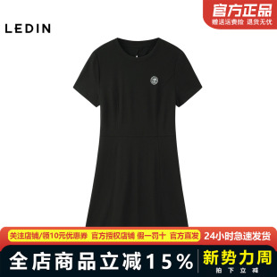 休闲短袖 乐町针织露背连衣裙夏季 裙C2FAE2F11 商城同款