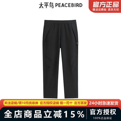 【商场同款】太平鸟男装休闲裤25春季直筒弹力伞兵裤潮 B2GLF1327