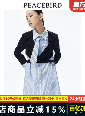 【商场同款】太平鸟女装2024年春季新款假两件连衣裙A1FAE1347