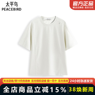 【商场同款】太平鸟男装T恤25夏季新款重磅刺绣短袖潮 B1CNF2424